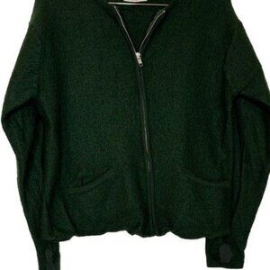 Preswick & Moore 100% Women's Wool Vintage Full Zip Cardigan Sweater Green Small